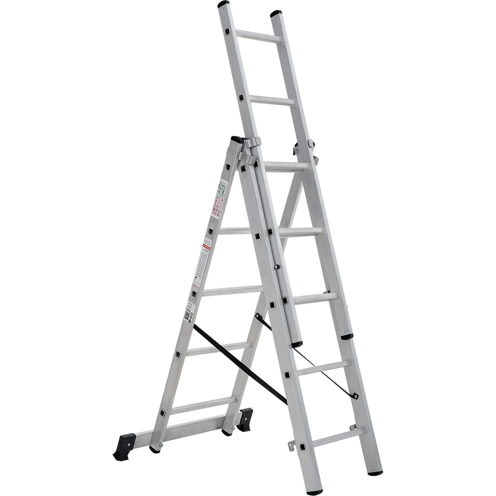 Лестница трехсекционная 3x5 ступеней, NV1230, 2,90м. алюминиевая  СС