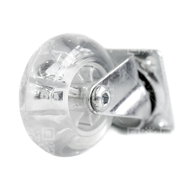Колесная опора мебельная d 50 поворотная прозр. PVC 5007050 г\п 35 кг 
