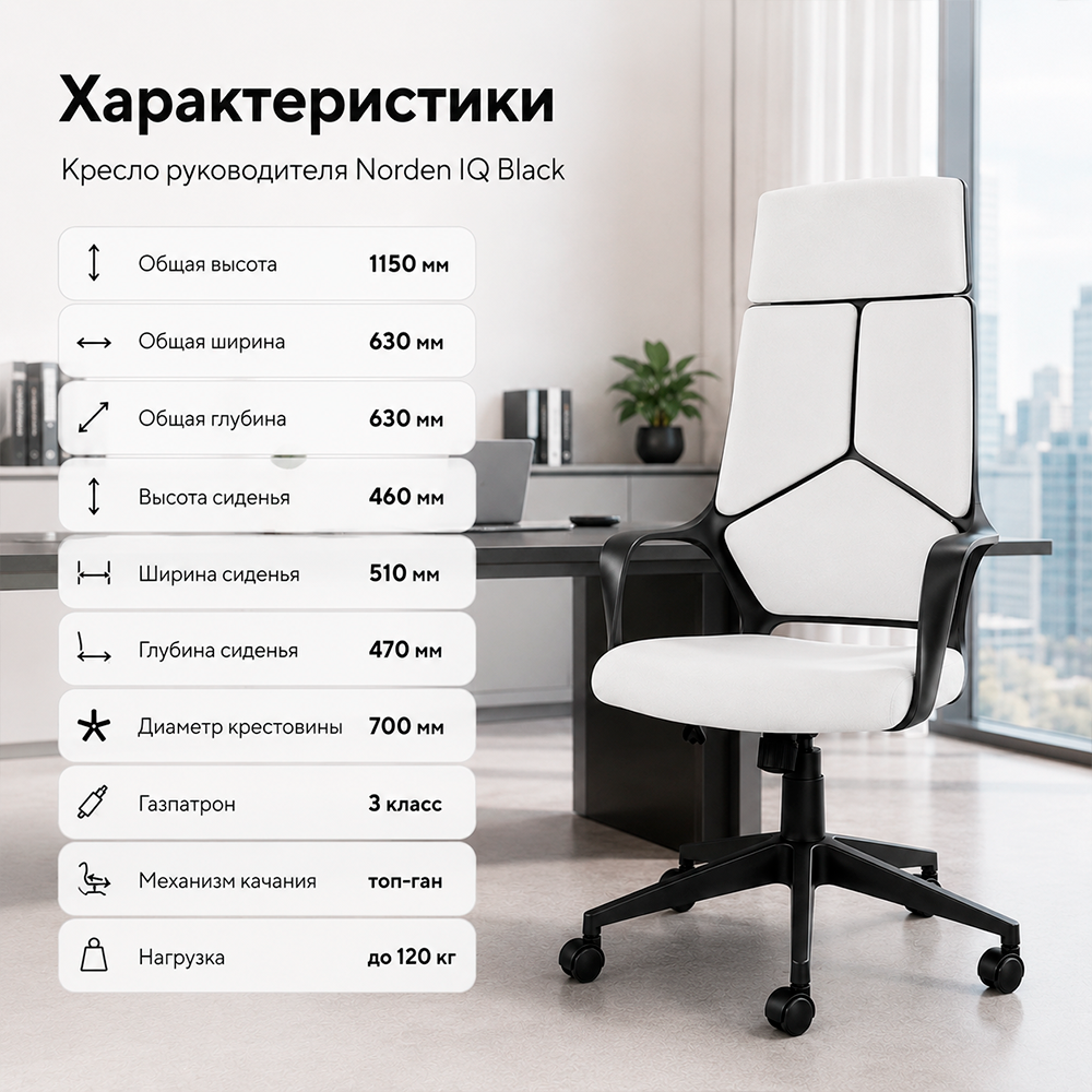Кресло руководителя Norden IQ black черный пластик