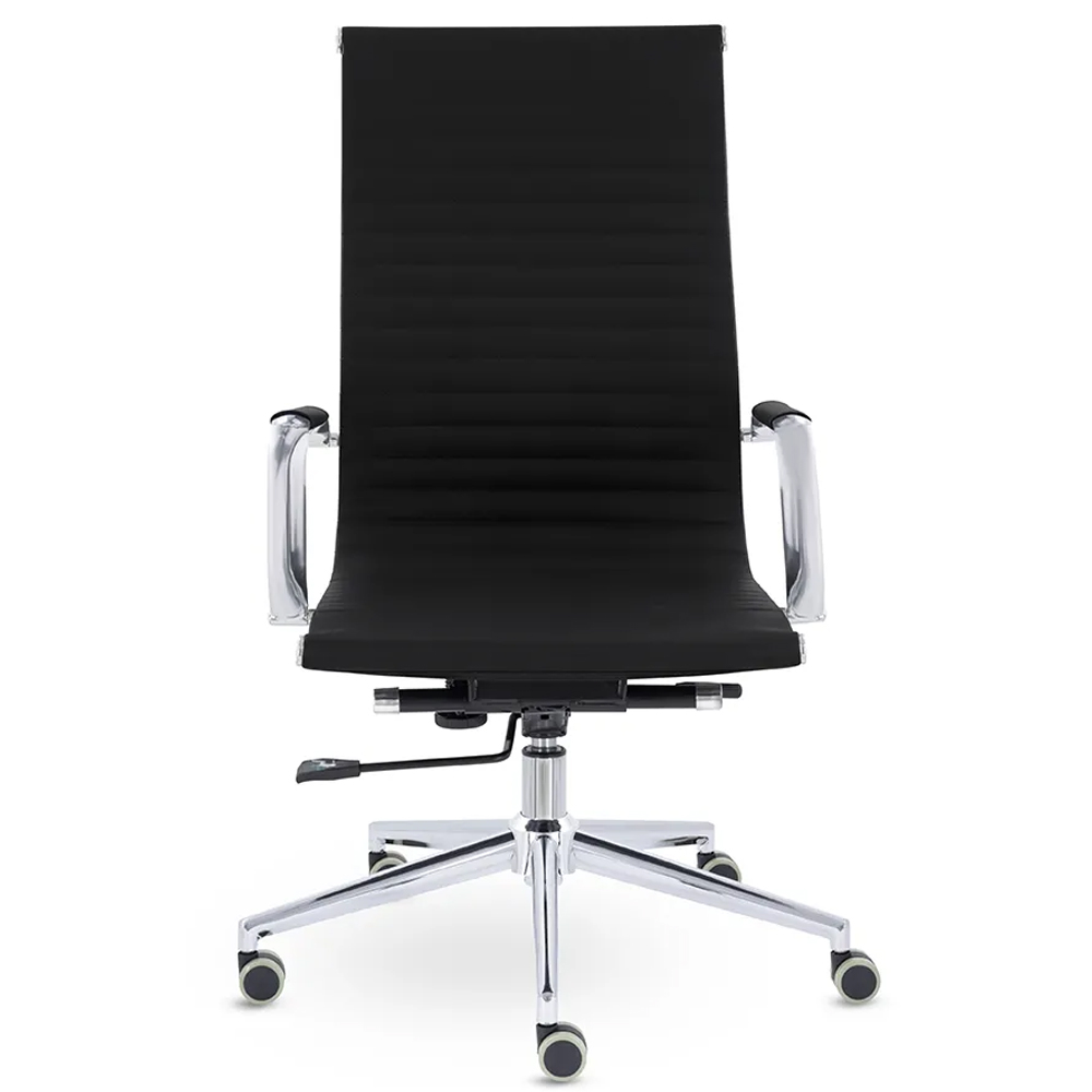 Кресло руководителя UTFC Кайман B soft хром Cp CH-300 Sant-0401 черный
