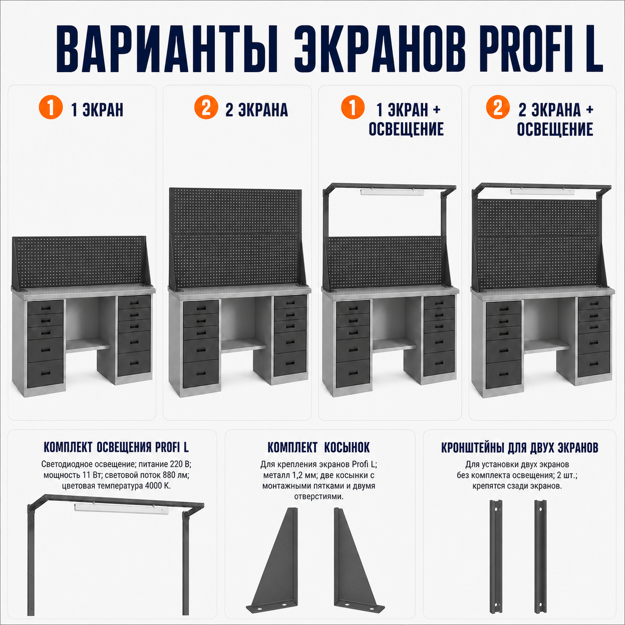 Верстак слесарный Profi L L120.OL1/L3.000