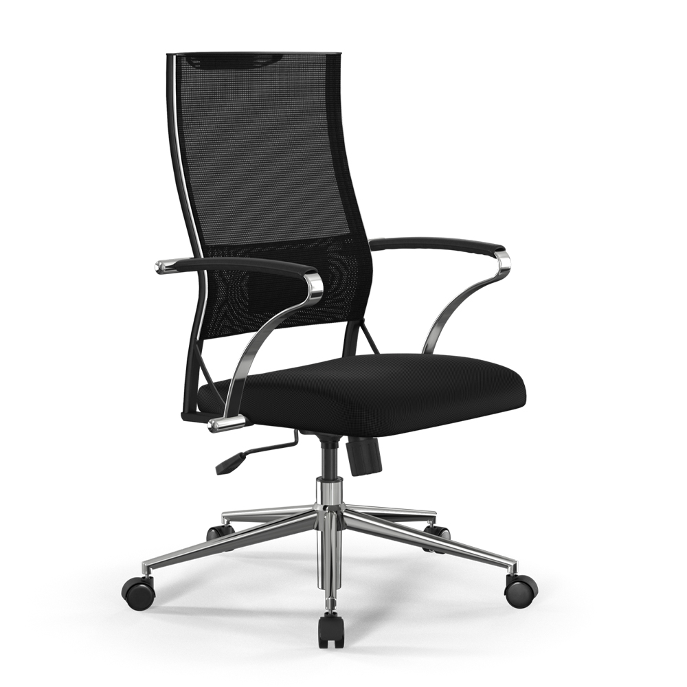 Кресло МЕТТА ErgoLife Sit Air B2-290K (черный)  (3010778) (крест. метал. хром мех.кач) Mesh(YP99)+UMF(X1) /Km00/Wh00/K15cL(TG1.0Ch/M09.B23.G18.W01)