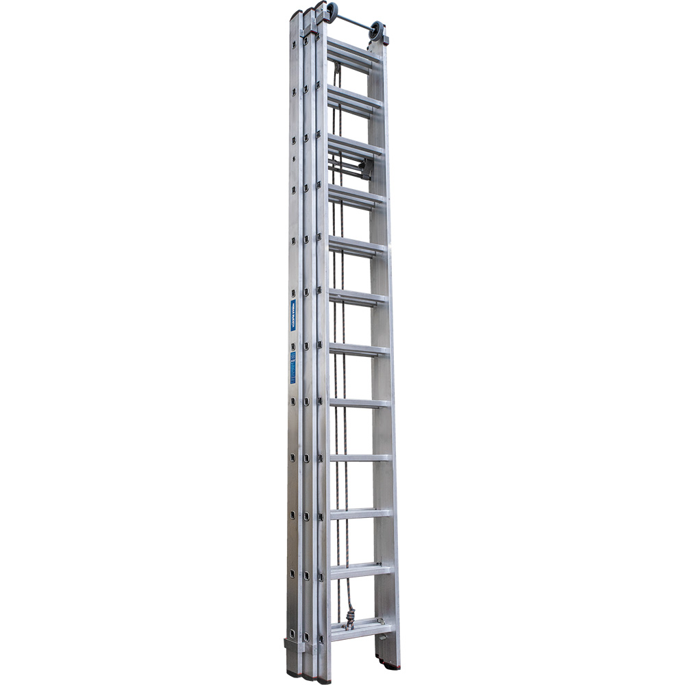 Лестница трехсекционная тросовая 3x12 ступеней, NV5250, 7,90м. алюминиевая