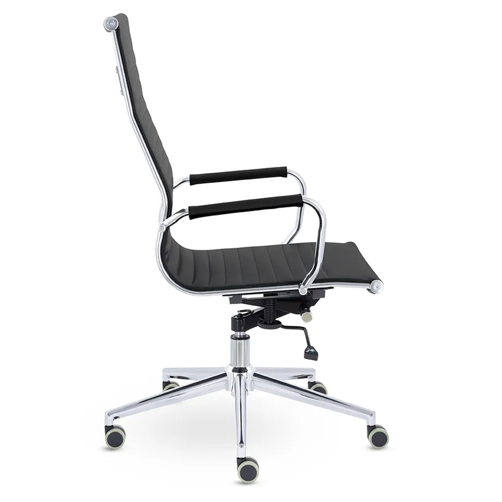 Кресло руководителя UTFC Кайман B soft хром Cp CH-300 Sant-0401 черный