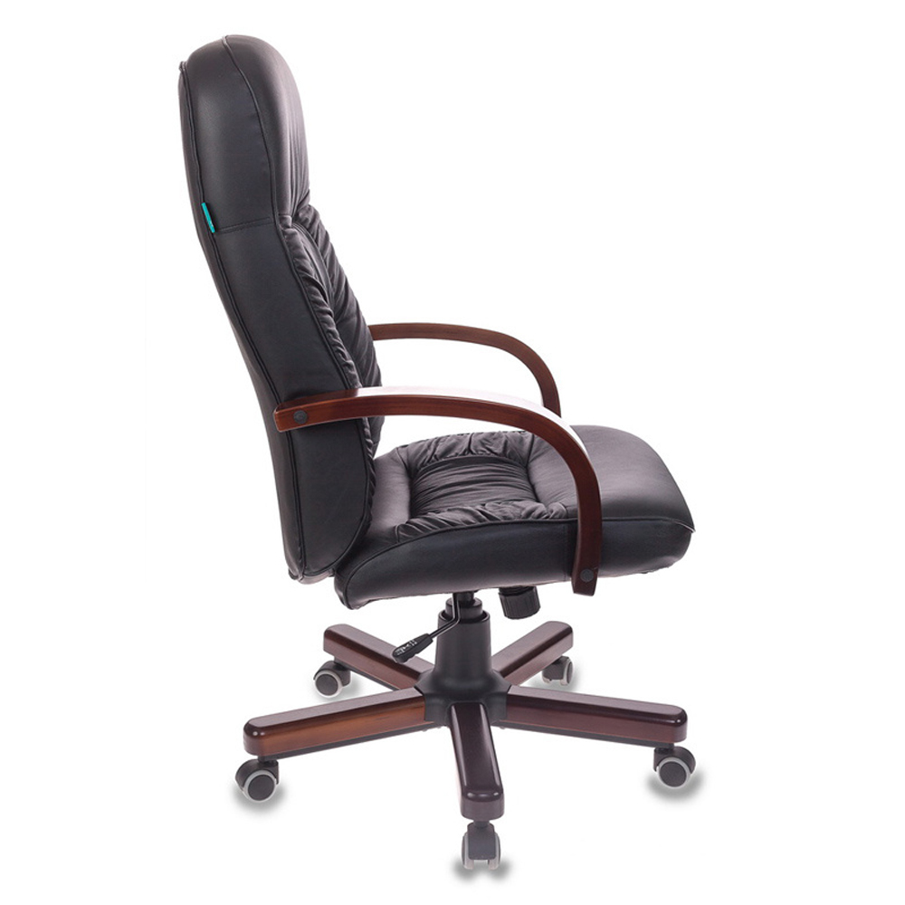Кресло руководителя Бюрократ T-9908 WALNUT черный кожа крестов. металл/дерево