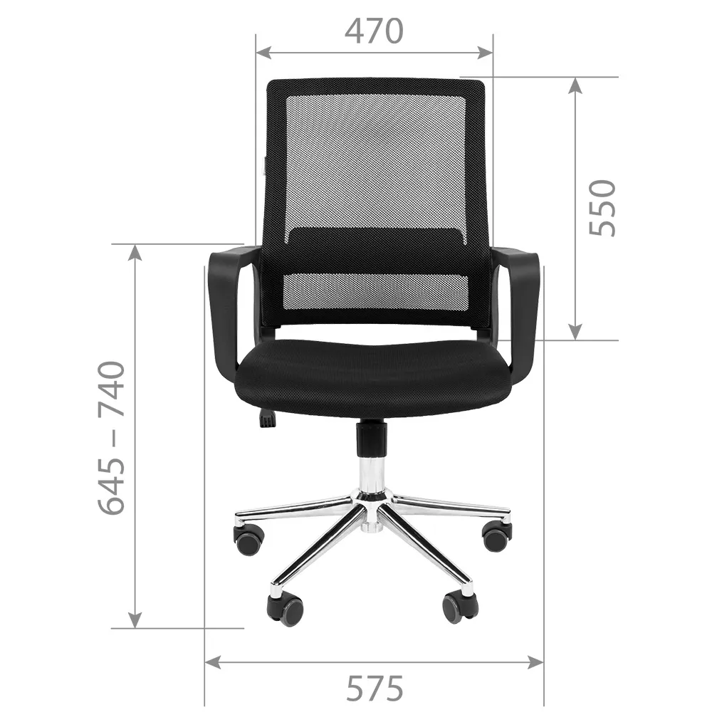 Кресло офисное CHAIRMAN 606 хром TW черный