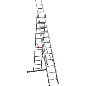 Лестница трехсекционная 3x12 ступеней, NV3230, 7,36м. алюминиевая