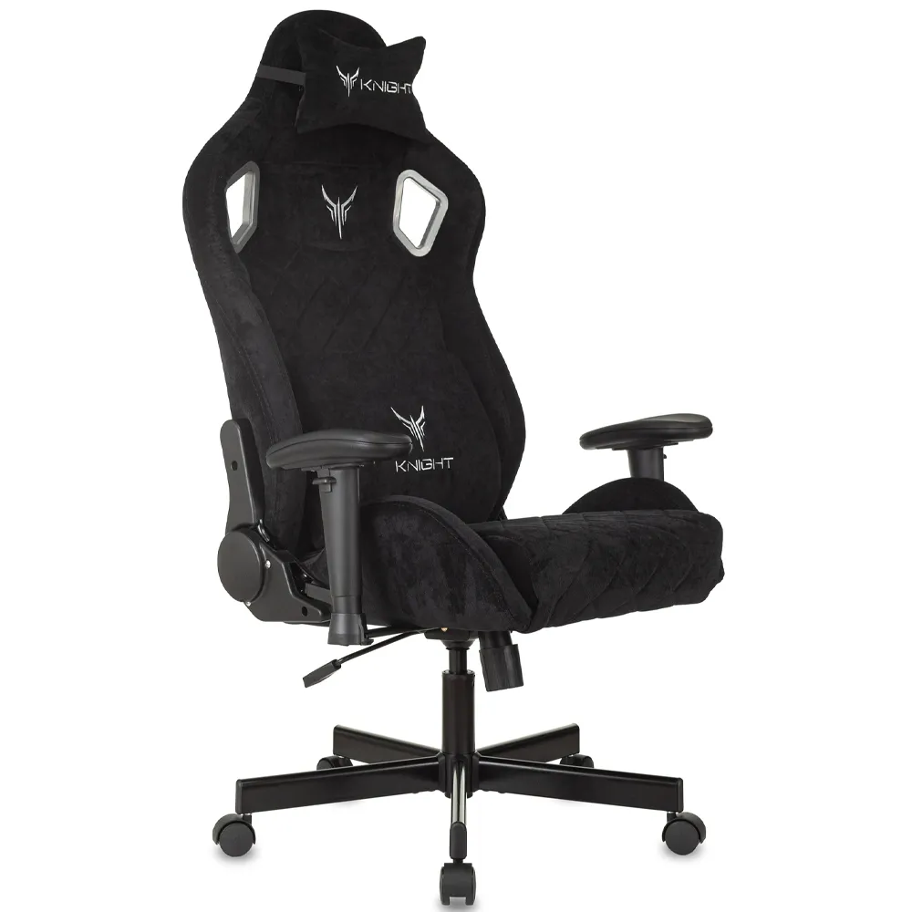 Кресло игровое Бюрократ Knight Outrider LTD черный Light-20 с подголов. крестов. металл
