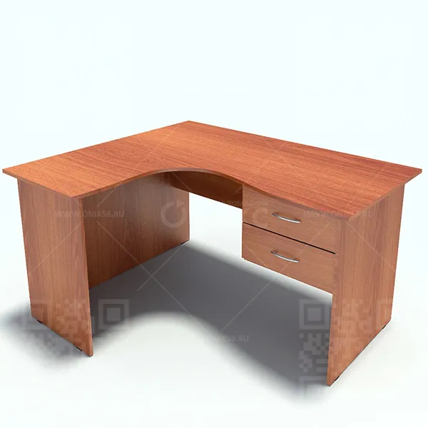 Стол эргономичный с подвесной тумбой В-824Л/В-802 левый, 1380*1180*740мм.  (НАБОР)