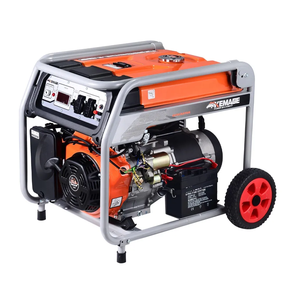 Генератор бензиновый TOR KM9500H 7,0 кВт 220В 27 л с кнопкой запуска и колесами