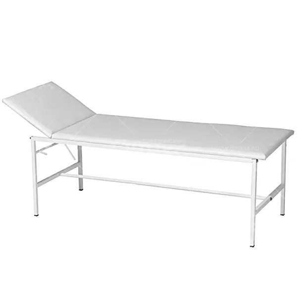 Кушетка медицинская смотровая КМС-01-"МСК" МСК-203 по ТУ9452-002-52962725-01, с подголовником, обивка белая