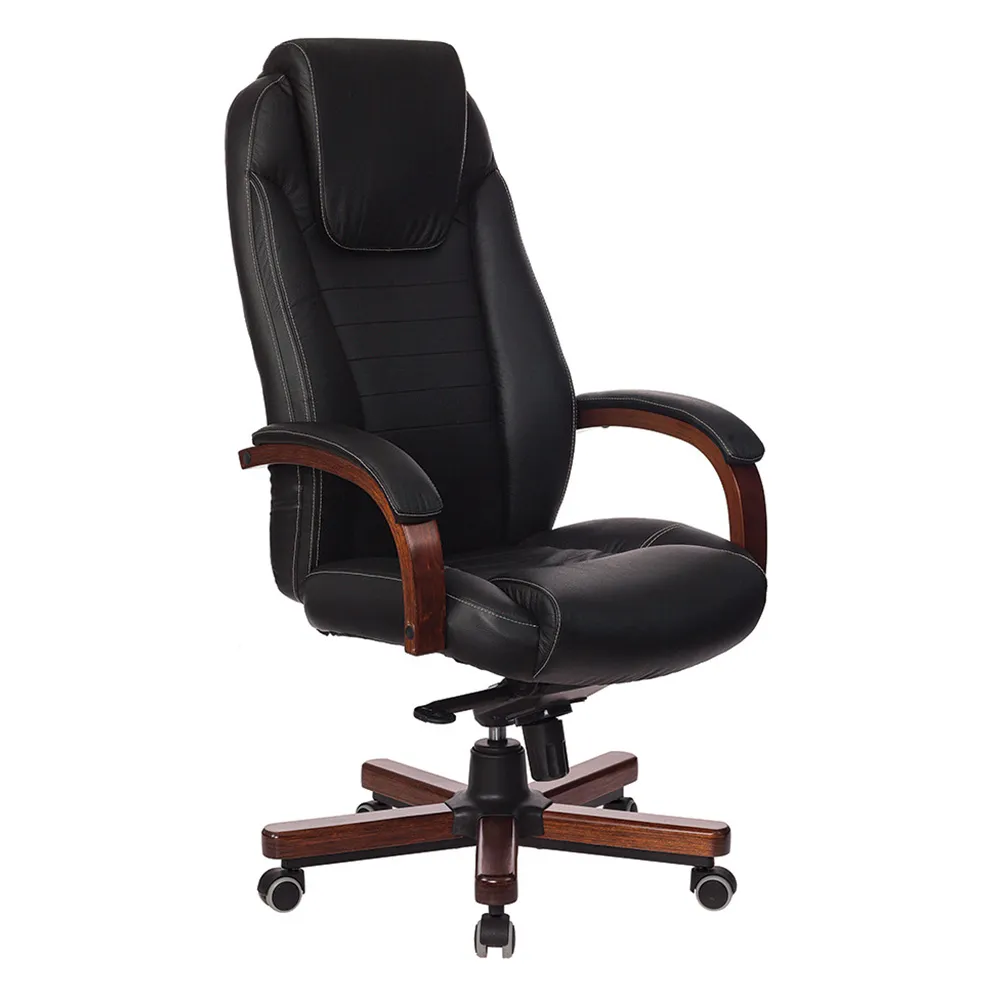 Кресло руководителя Бюрократ T-9923 WALNUT черный кожа крестов. металл/дерево