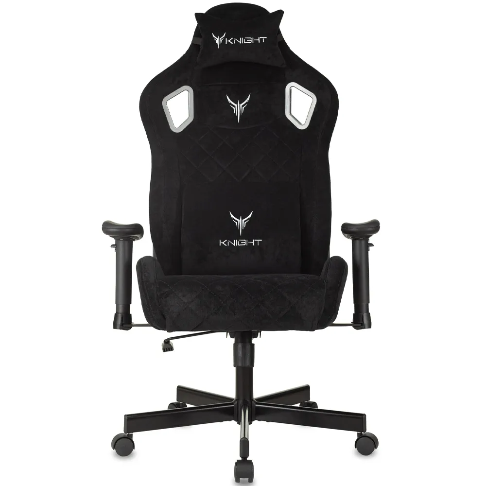 Кресло игровое Бюрократ Knight Outrider LTD черный Light-20 с подголов. крестов. металл