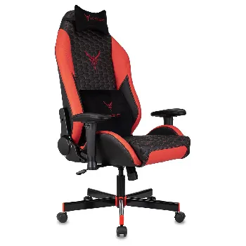 Кресло игровое Knight Neon черный/красный соты экокожа с подголов. крестов. металл