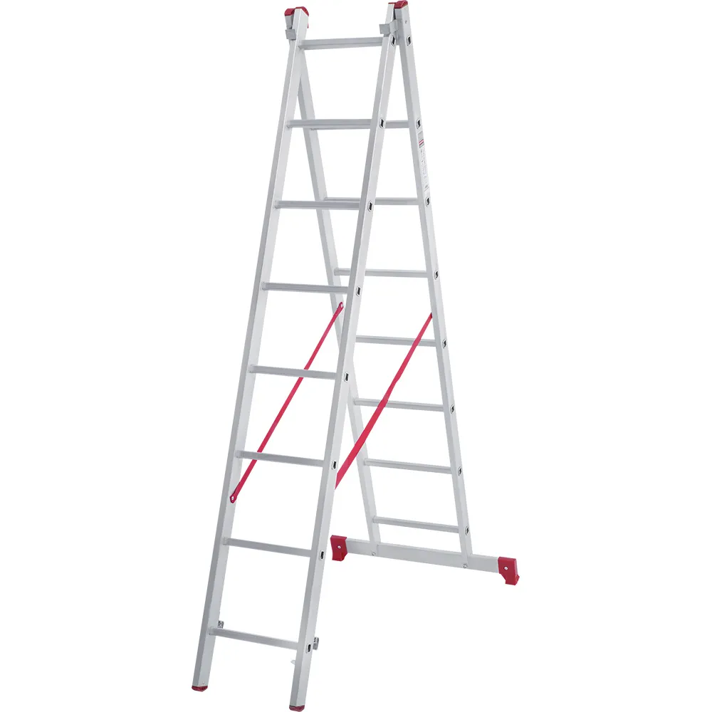 Лестница двухсекционная 2x8 ступеней, NV2220, 3,39м. алюминиевая