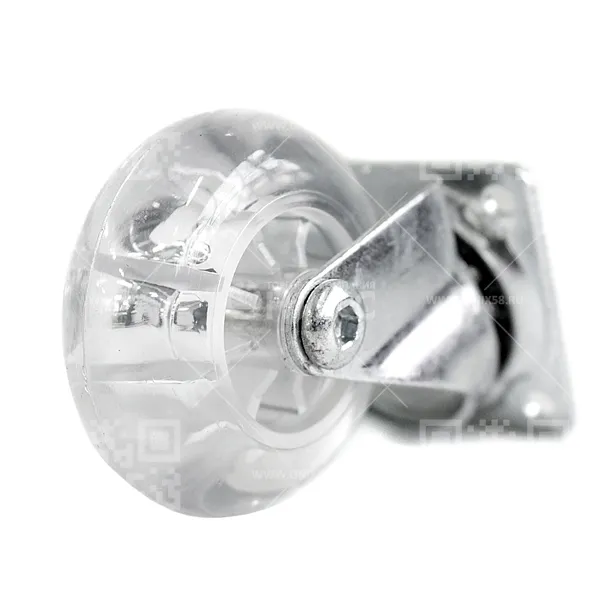 Колесная опора мебельная d 50 поворотная прозр. PVC 5007050 г\п 35 кг 