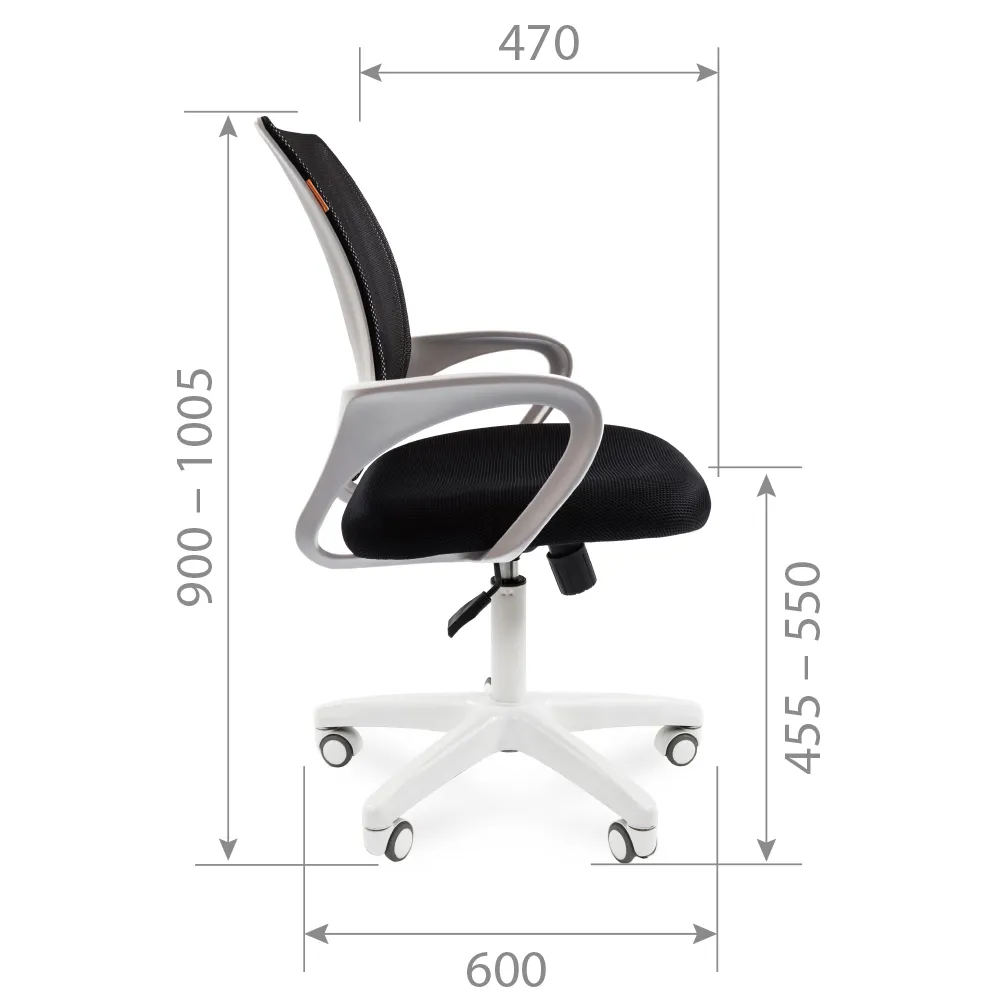 Кресло детское CHAIRMAN 696 white TW-01 черный