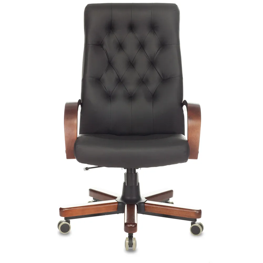 Кресло руководителя Бюрократ T-9928 WALNUT/ECO черный экокожа крестов. металл/дерево