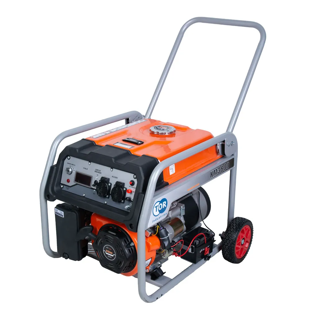 Генератор бензиновый TOR KM3800H 2,5 кВт 220В 16 л с кнопкой запуска и колесами