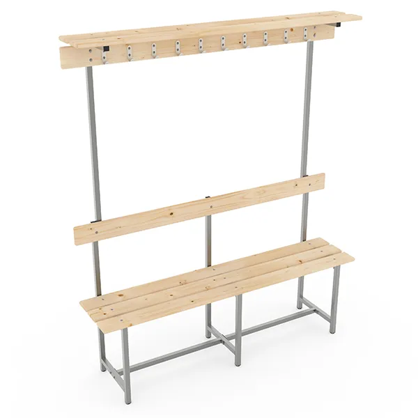 Скамья СВТ-7, с крючками, с полкой 1000мм. сосна  арт. 12019