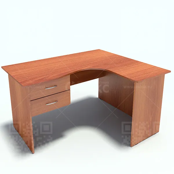 Стол эргономичный с подвесной тумбой В-824П/В-802 правый, 1380*1180*740мм.  (НАБОР)