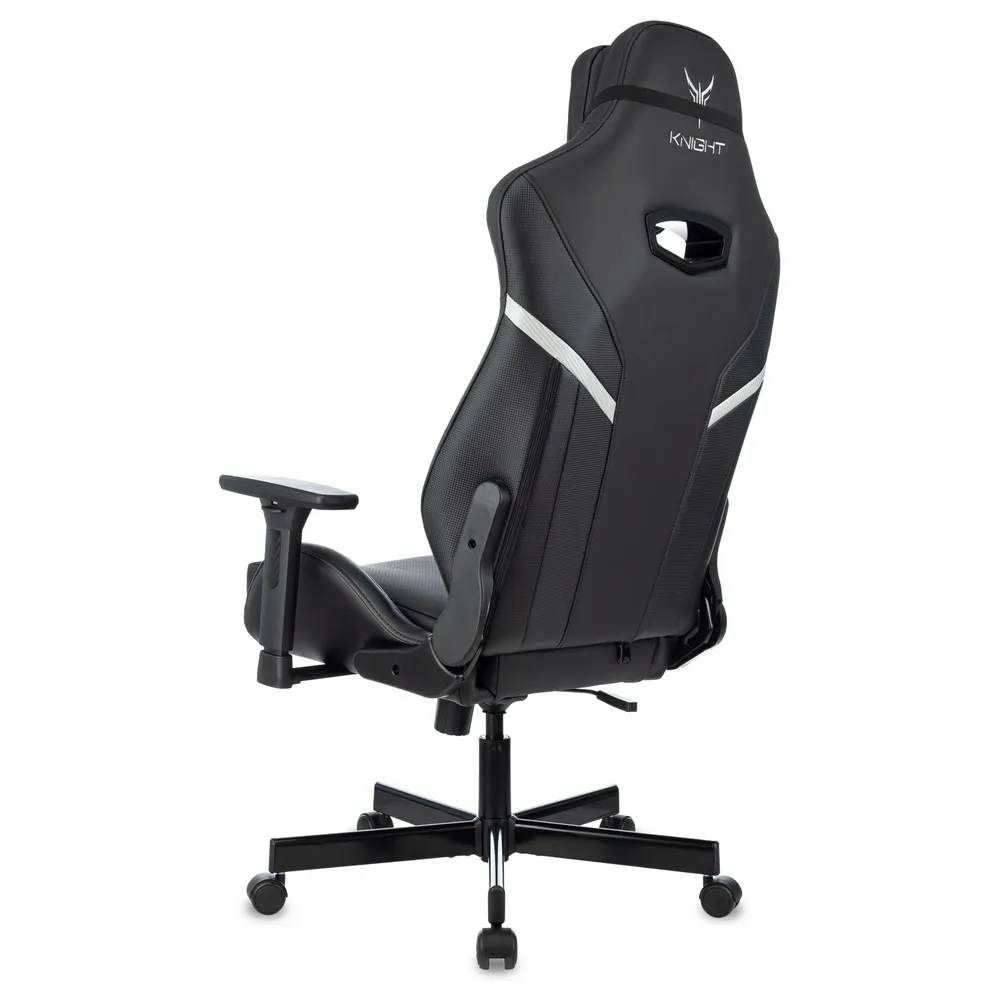 Кресло игровое Knight Thunder 5X черный экокожа с подголов. крестов. металл