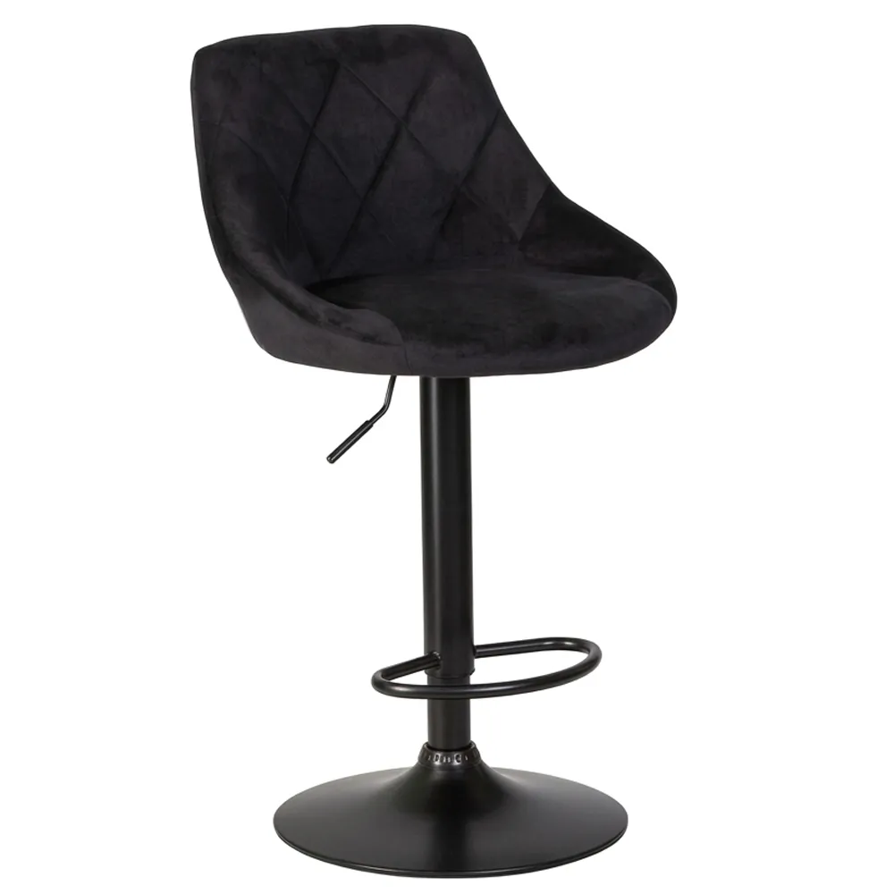 Стул барный DOBRIN LOGAN LM-5007 BLACK велюр черный (MJ9-101)