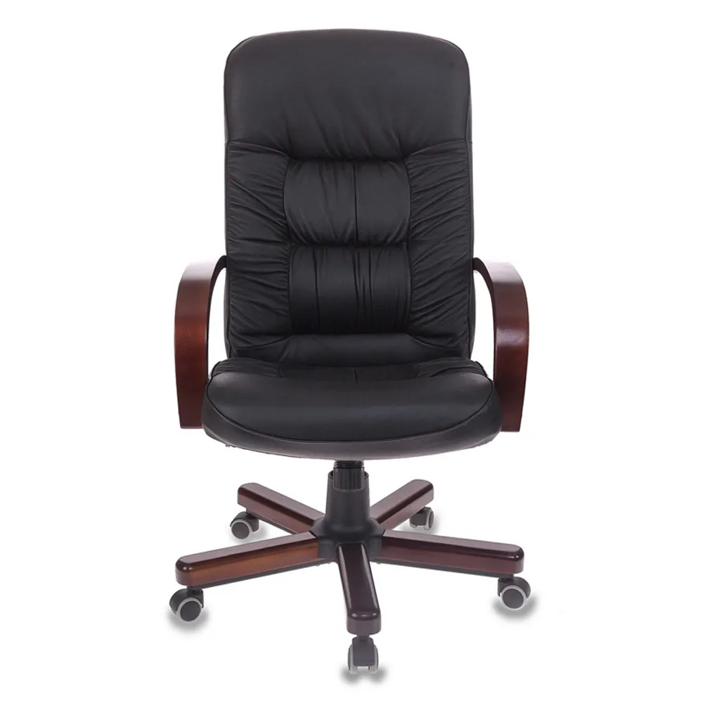 Кресло руководителя Бюрократ T-9908 WALNUT черный кожа крестов. металл/дерево