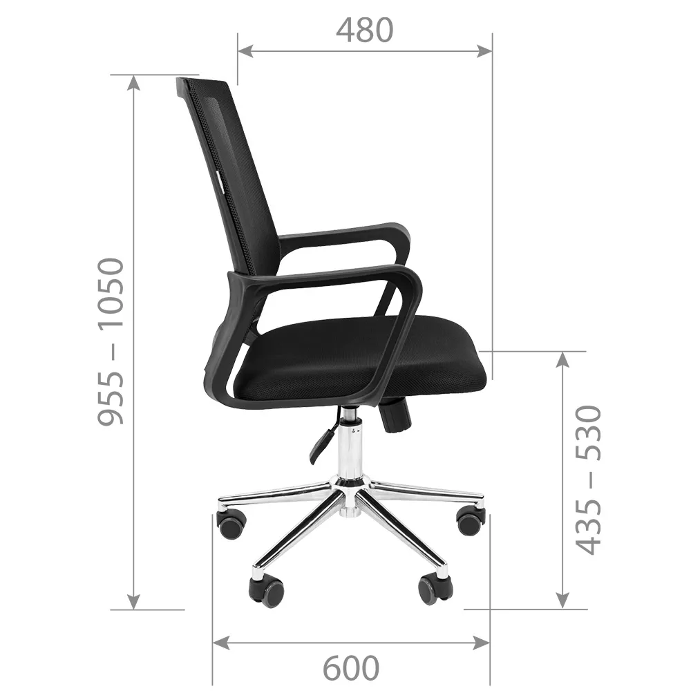 Кресло офисное CHAIRMAN 606 хром TW черный