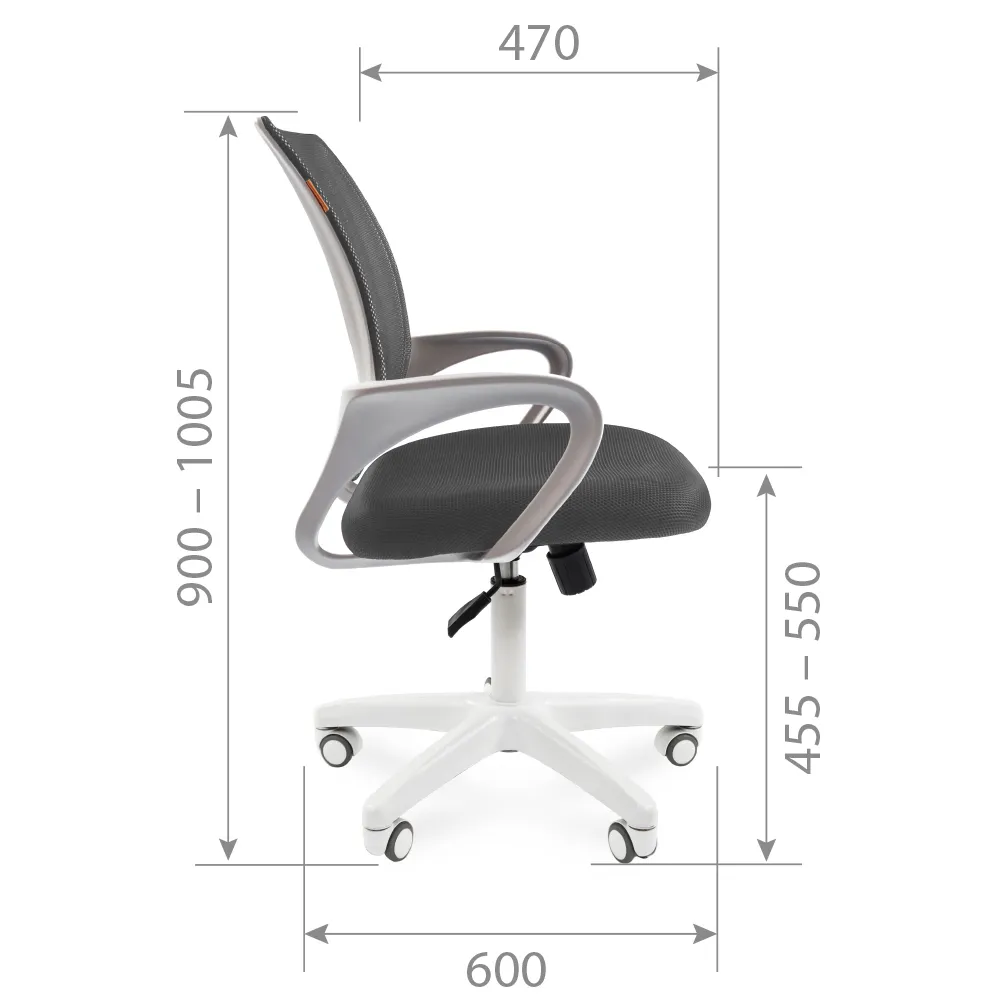 Кресло детское CHAIRMAN 696 white TW-04 серый