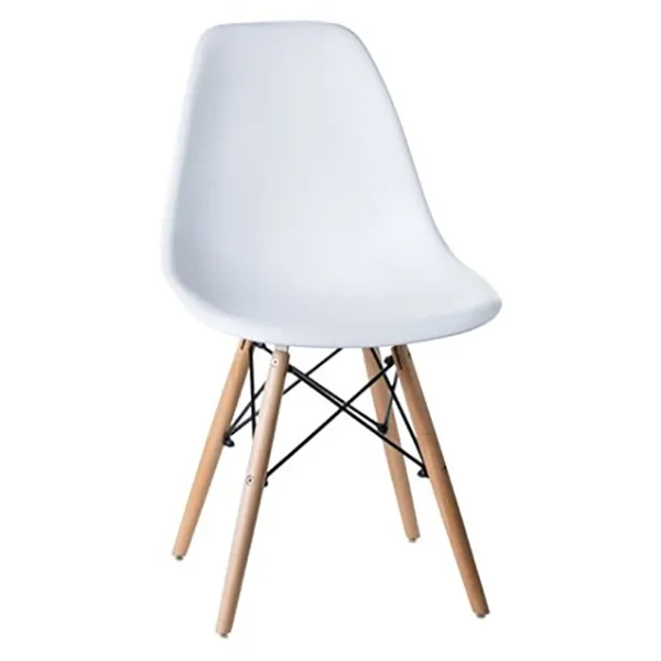 Стул пластиковый DOBRIN DSW LMZL-PP638 ножки бук (Белый)
