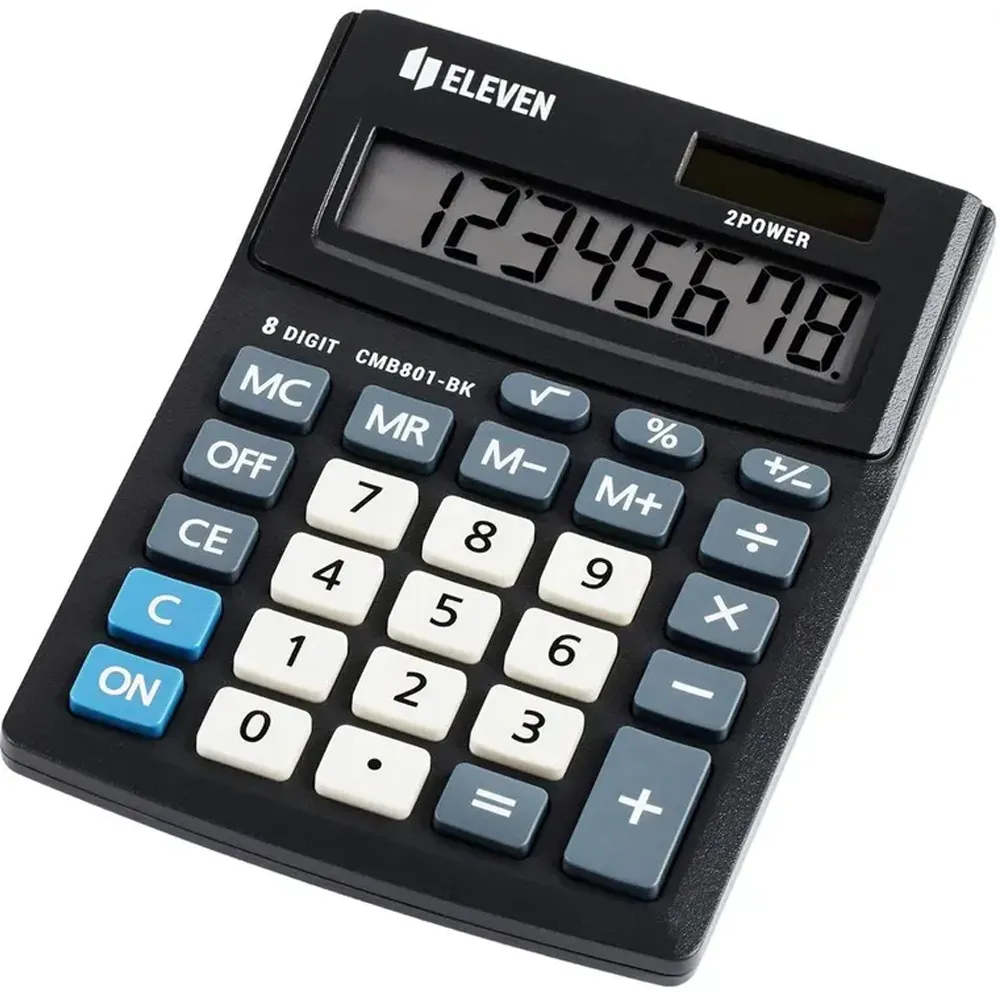 Калькулятор настольный Eleven Business Line CMB801-BK, 8 разрядов, двойное питание, 102*137*31мм, черный  CMB801-BK