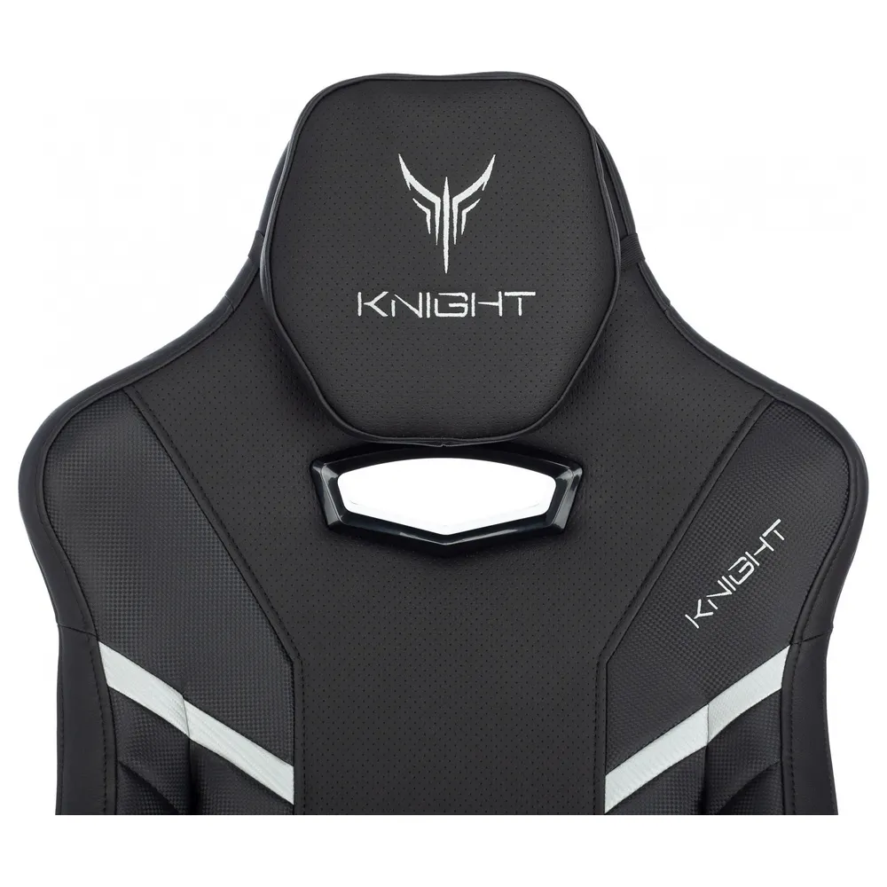 Кресло игровое Knight Thunder 5X черный экокожа с подголов. крестов. металл