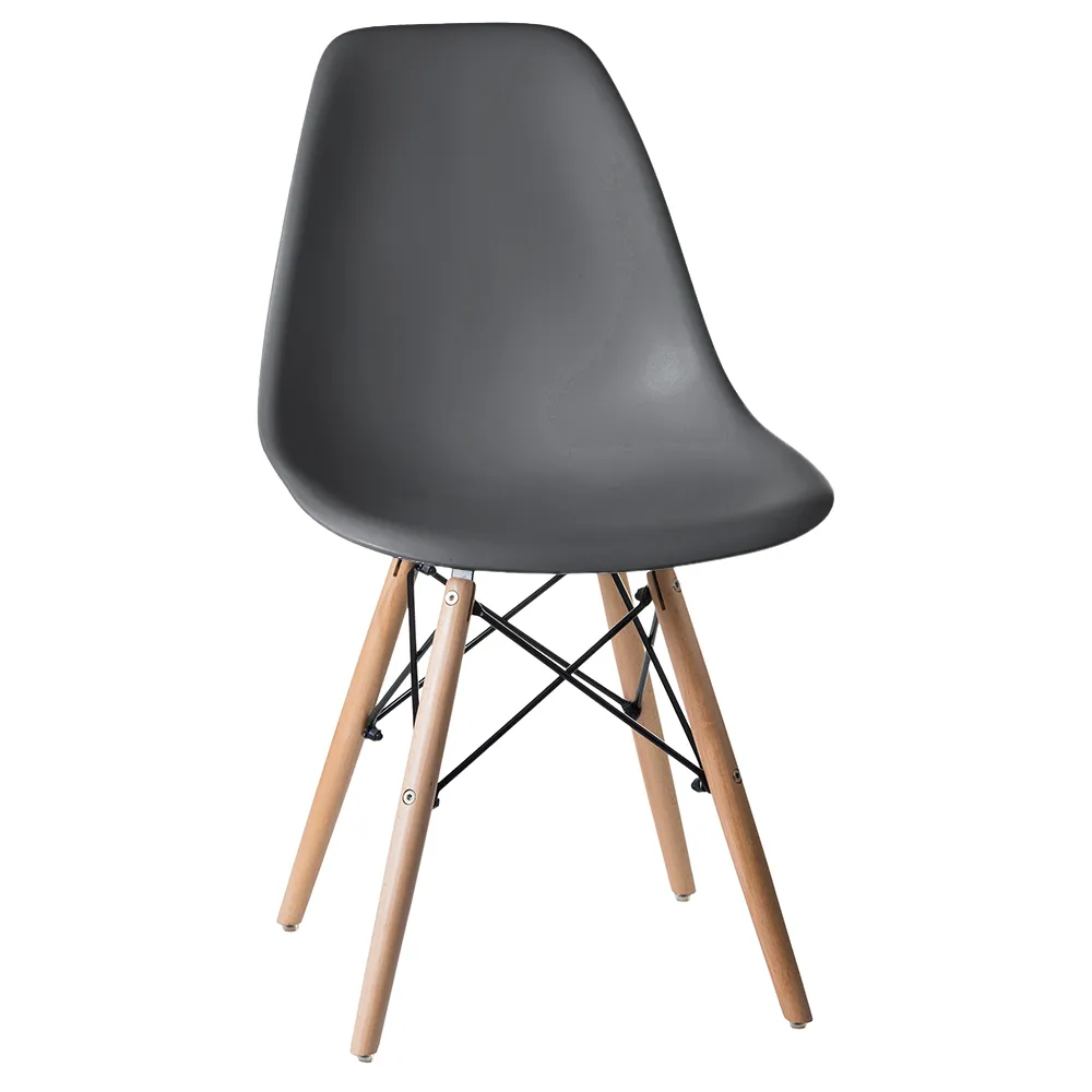 Стул пластиковый DOBRIN DSW LMZL-PP638 ножки бук (Черный)