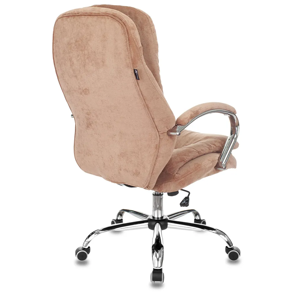 Кресло руководителя Бюрократ T-9950SL Fabric светло-коричневый Velvet 90 крестов. металл хром